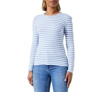 PIECES Damen Langarmshirt,Hydrangea/Stripes:Cloud Dancer,L