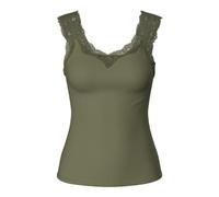 PIECES Damen Pcbarbera Lace Noos Top, Deep Lichen Green, XS EU