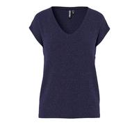 PIECES Damen Pcbillo Tee Lurex Stripes Noos T-Shirt, Sky Captain/Detail:Multi Lurex,S