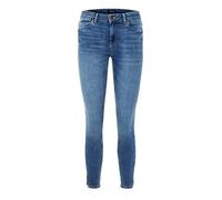 PIECES Damen PCDELLY MW CROP SLIT SK MB207-BA/NOOS Skinny Jeans, per pack Blau (Medium Blue Denim Medium Blue Denim), W25 (Herstellergröße: XS)