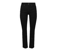 PIECES Damen Pcdelly Straight Mw Ankl Bl648 Noos Bc Hose, Schwarz Denim, XS/32