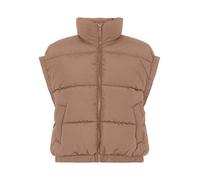 PIECES Damen Pcellander Short Puffer Vest Weste, Café Au Lait, S EU
