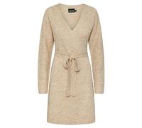 PIECES Damen Pcellen Ls Wrap Knit Dress Noos Bc, White Pepper, S