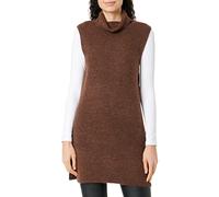 PIECES Damen Pcellen Rollneck Long Knit Vest Noos Bc, Chicory Coffee, S