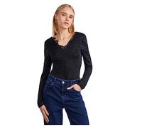PIECES Damen Pcilu Ls Top Noos, Schwarz, XS