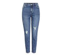 PIECES Damen Pckesia Mom Hw ANK Dest Mb235 Noos Bc Freizeithose, Medium Blue Denim, S EU