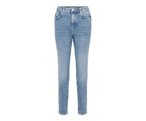 Pieces Damen Pcleah Mom Hw ANK Lb110-ba/NOOS Slim Jeans, Blau (Hellblau Denim), S