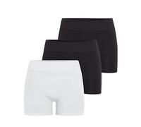 PIECES Damen PCLONDON Mini Shorts 3 Pack, Black/3 Pack with Bright White, L/XL