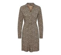 Pieces Damen Pcnova Ls Tie Dress Noos Bc, Silver Mink/AOP:Leo, XS