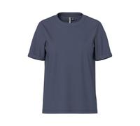 Pieces T-Shirt mit fixierten Ärmelumschlägen in Dunkelblau, Größe XL