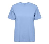 PIECES Damen Pcria Ss Fold Up Solid Tee Noos Bc T-Shirt, Hydrangea, S