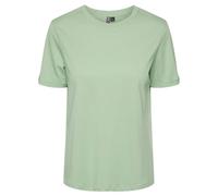 PIECES Damen Pcria Ss Fold Up Solid Tee Noos Bc T-Shirt, Quiet Green, XS