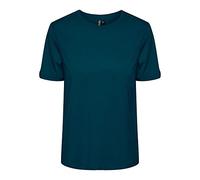 PIECES Damen Pcria Ss Fold Up Solid Tee Noos Bc T-Shirt, Reflecting Pond, XS