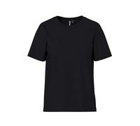 Rundhalsshirt PIECES "PCRIA SS SOLID TEE NOOS BC", Damen, Gr. L, schwarz, Single Jersey, Obermaterial: 100% Baumwolle, unifarben, regular fit normal, Rundhals, Shirts Rundhalsshirt (91131536-L) schwar