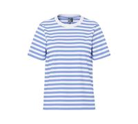 PIECES Damen Pcria Ss Tee Stripes Noos Bc T-Shirt, Hydrangea/Stripes:Bright White,S