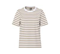 PIECES Damen Pcria Ss Tee Stripes Noos Bc T-Shirt, Silver Mink/Stripes:Bright White,L