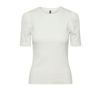 PIECES Damen Pcruka Ss Puff Top Noos, Cloud Dancer, S