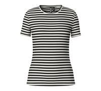 PIECES Damen Pcruka Ss Top Noos Bc, Cloud Dancer/Stripes:blackXL