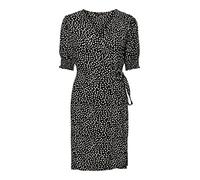 PIECES Damen Pctala 2/4 Wrap Dress Noos Bc, Black/AOP:dot, M