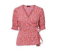 PIECES Damen Pctala 2/4 Wrap Noos Bc Top, Beetroot Purple/AOP:small Flower, XS EU