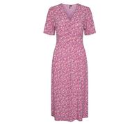 PIECES Damen Pctala Ss Midi Dress Noos Bc, Hot Pink/AOP:Multi Flower,XS