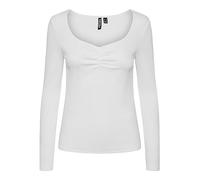 PIECES Damen Pctania Top Noos Bc Langarmshirt, Bright White, XL EU
