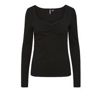 PIECES Damen Pctania Top Noos Bc Langarmshirt, Schwarz, XS EU