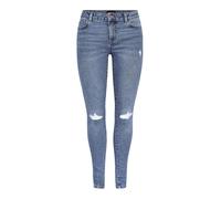 PIECES Damen Skinny Fit Jeans PCDANA MW, Medium Blue Denim,S / 32L