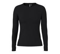 Langarmshirt PIECES "PCRUKA LS TOP NOOS BC", Damen, Gr. M, schwarz, Single Jersey, Obermaterial: 95% Baumwolle, 5% Elasthan, unifarben, slim fit normal, Rundhals, Shirts Langarmshirt, Baumwollmischung