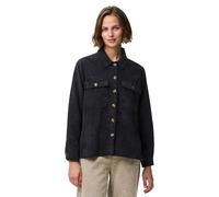 Hemdbluse PIECES "PCEFFI LS SHIRT WVN NOOS", Damen, Gr. XL (42), schwarz, Cord, Obermaterial: 92% Polyester, 8% Nylon, unifarben, modisch, loose fit Po-bedeckend, Langarm, Blusen (98410653-XL) schwarz