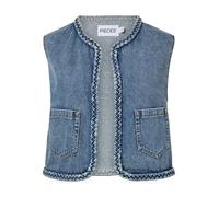 PIECES female Jeansweste PCBELL CROPPED
