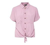PIECES Regular Fit Hemdbluse aus Viskose-Leinen-Mix Modell 'PIA' in Rosa, Größe S