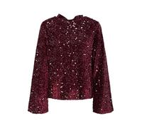 PIECES Female Langarmbluse PCKAM Pailletten Schleifen | Long sleeved blouse