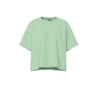 Sweatshirt PIECES "PCCHILLI SUMMER 2/4 LOOSE SWEAT NOOS BC", Damen, Gr. XS, sprucestone, Sweatware, Obermaterial: 50% Baumwolle, 50% Polyester, unifarben, loose fit kurz, Rundhals, Sweatshirts Sweatsh