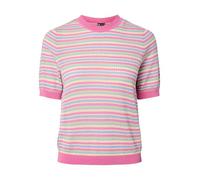 PIECES - PCDIANA SS O-NECK STRIPE KNIT PWP BC Wild Orchid - Gr. - M