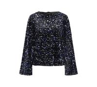 PIECES Female Oberteil mit Langen Ärmeln PCKAM Pailletten Schleifen, Black 1 ,S