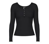 Langarmshirt PIECES "PCKITTE LS TOP NOOS BC" Gr. S (36), schwarz (black) Damen Shirts Langarm (36211211-S)