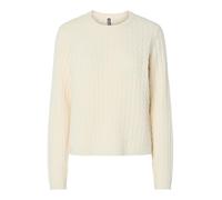 Pieces Regular Fit Strickpullover aus Viskose-Mix Modell 'FIA' in Sand, Größe M