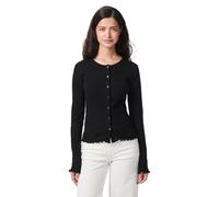 Pieces Slim Fit Strickjacke aus reiner Baumwolle Modell 'MARIE' in Black, Größe M