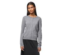 Strickjacke PIECES "PCNORA LS O-NECK KNIT CARDIGAN NOOS BC", Damen, Gr. L (40), grau (medium grau melange), Strick, Obermaterial: 50% Viskose, 28% Polyester, 22% Nylon, unifarben, modisch, slim fit, R