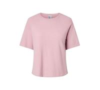 Kurzarmpullover PIECES "PCBREE SS O-NECK KNIT NOOS BC", Damen, Gr. L, roseate spoonbill detail:melange, Strick, Obermaterial: 80% Polyester, 20% Nylon, meliert, regular fit normal, Rundhals, Pullover,