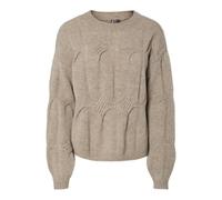 Pieces Relaxed Fit Strickpullover mit Woll-Anteil Modell 'JENNA' in Beige, Größe XL