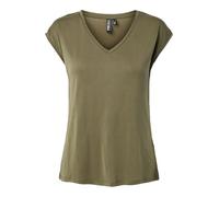 Pieces Damen T-Shirt PCKAMALA Noos BC, Modal-Mix, Relaxed Fit, V-Ausschnitt, XS