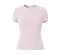 PIECES Slim Fit T-Shirt mit Rundhals Modell 'LULA' in Rosa, Größe XL