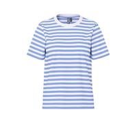 PIECES Damen Pcria Ss Tee Stripes Noos Bc T-Shirt, Hydrangea/Stripes:Bright White,XS