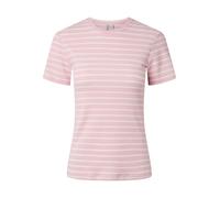 Kurzarmshirt PIECES "PCRUKA SS TOP JRS NOOS BC", Damen, Gr. M, roseate spoonbill stripes:new cloud dancer, Jersey, Obermaterial: 95% Baumwolle, 5% Elasthan, gestreift, slim fit normal, Rundhals, Shirt