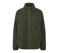 Pieces Regular Fit Jacke aus Teddyfell Modell 'SADIA' in Khaki, Größe S