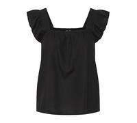 PIECES Regular Fit Blusentop aus Baumwoll-Leinen-Mix Modell 'PIA' in Black, Größe XS