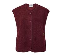 Plüschweste PIECES "PCKATTY TEDDY VEST NOOS BC", Damen, Gr. XL, tawny port, Plüsch, Obermaterial: 100% Polyester, unifarben, normal, V-Ausschnitt, Westen, Kunstfaser (91665848-XL) tawny port
