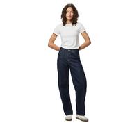 PIECES Barrel Jeans aus Baumwoll-Mix Modell 'GRACE' in Dunkelblau, Größe 25/32